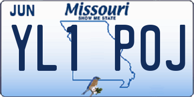 MO license plate YL1P0J
