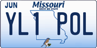 MO license plate YL1P0L