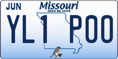 MO license plate YL1P0O
