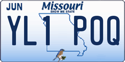 MO license plate YL1P0Q