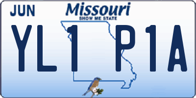 MO license plate YL1P1A