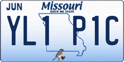 MO license plate YL1P1C