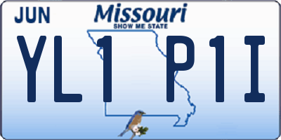 MO license plate YL1P1I