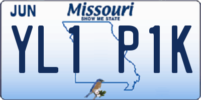 MO license plate YL1P1K