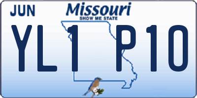 MO license plate YL1P1O
