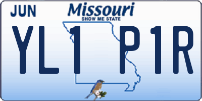 MO license plate YL1P1R