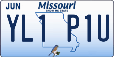 MO license plate YL1P1U