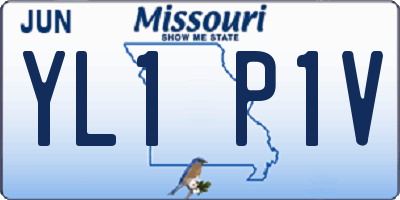 MO license plate YL1P1V