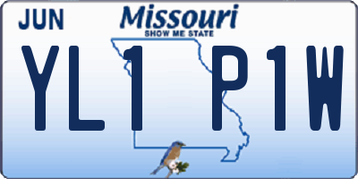 MO license plate YL1P1W