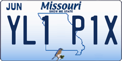 MO license plate YL1P1X