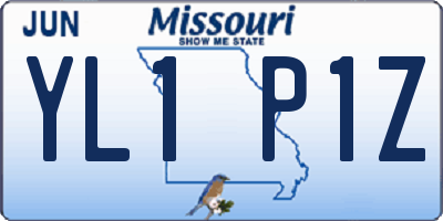 MO license plate YL1P1Z