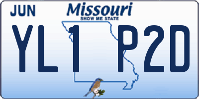 MO license plate YL1P2D