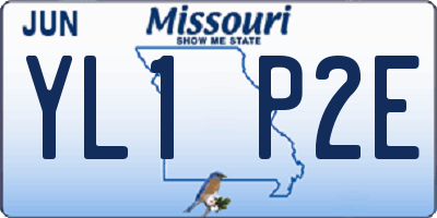 MO license plate YL1P2E