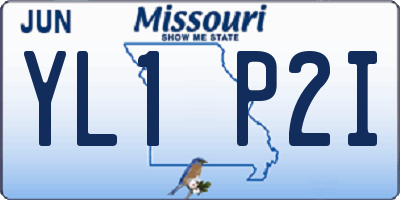 MO license plate YL1P2I