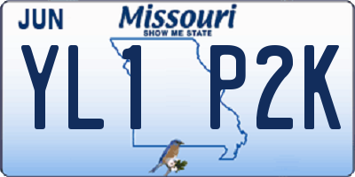 MO license plate YL1P2K