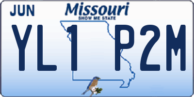 MO license plate YL1P2M