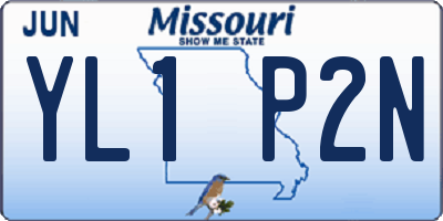 MO license plate YL1P2N