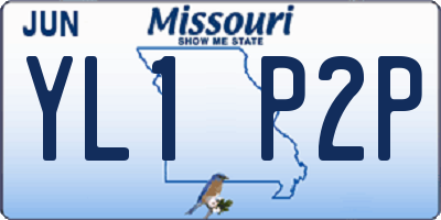 MO license plate YL1P2P