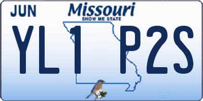 MO license plate YL1P2S