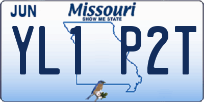 MO license plate YL1P2T