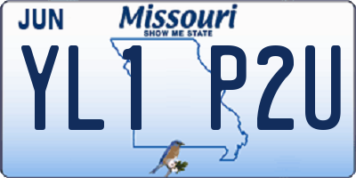 MO license plate YL1P2U