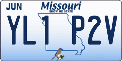 MO license plate YL1P2V