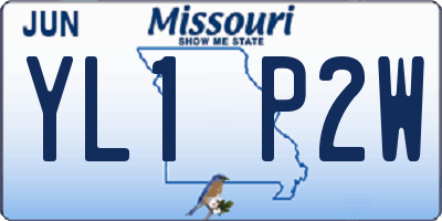 MO license plate YL1P2W