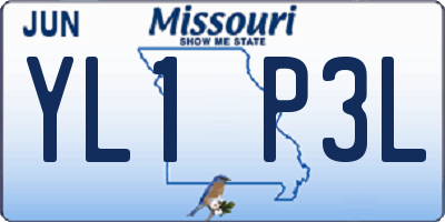 MO license plate YL1P3L