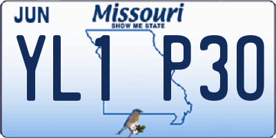 MO license plate YL1P3O