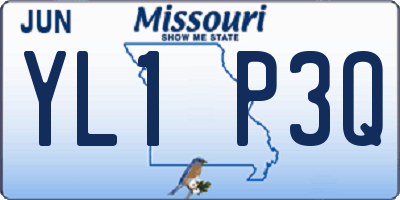 MO license plate YL1P3Q