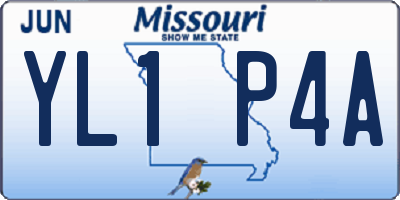 MO license plate YL1P4A