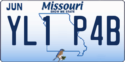 MO license plate YL1P4B