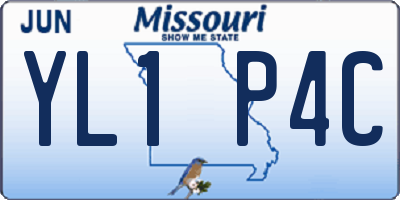 MO license plate YL1P4C