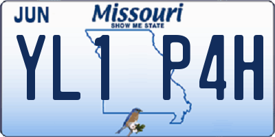 MO license plate YL1P4H