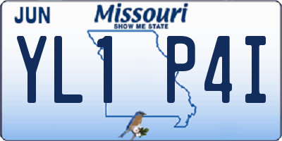MO license plate YL1P4I