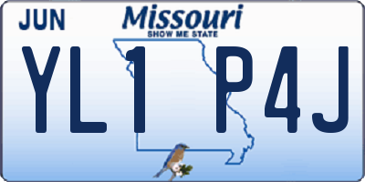 MO license plate YL1P4J