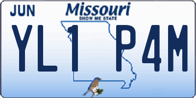 MO license plate YL1P4M