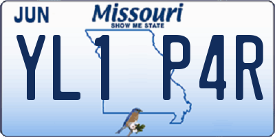MO license plate YL1P4R