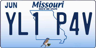 MO license plate YL1P4V