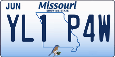 MO license plate YL1P4W