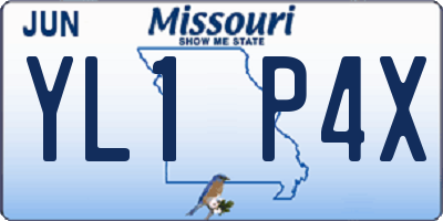 MO license plate YL1P4X