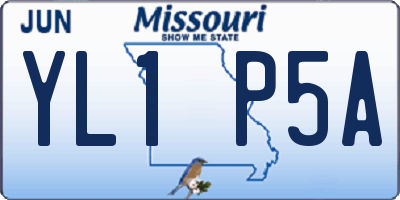 MO license plate YL1P5A