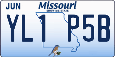MO license plate YL1P5B