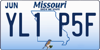 MO license plate YL1P5F