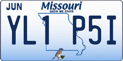 MO license plate YL1P5I