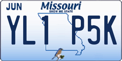 MO license plate YL1P5K
