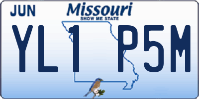 MO license plate YL1P5M