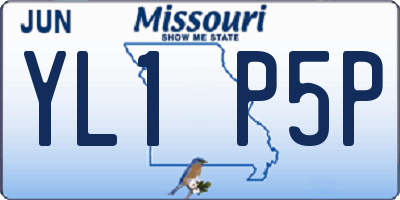 MO license plate YL1P5P