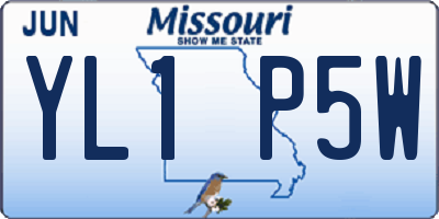 MO license plate YL1P5W