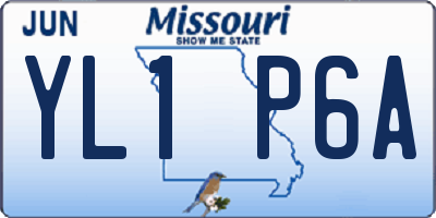 MO license plate YL1P6A